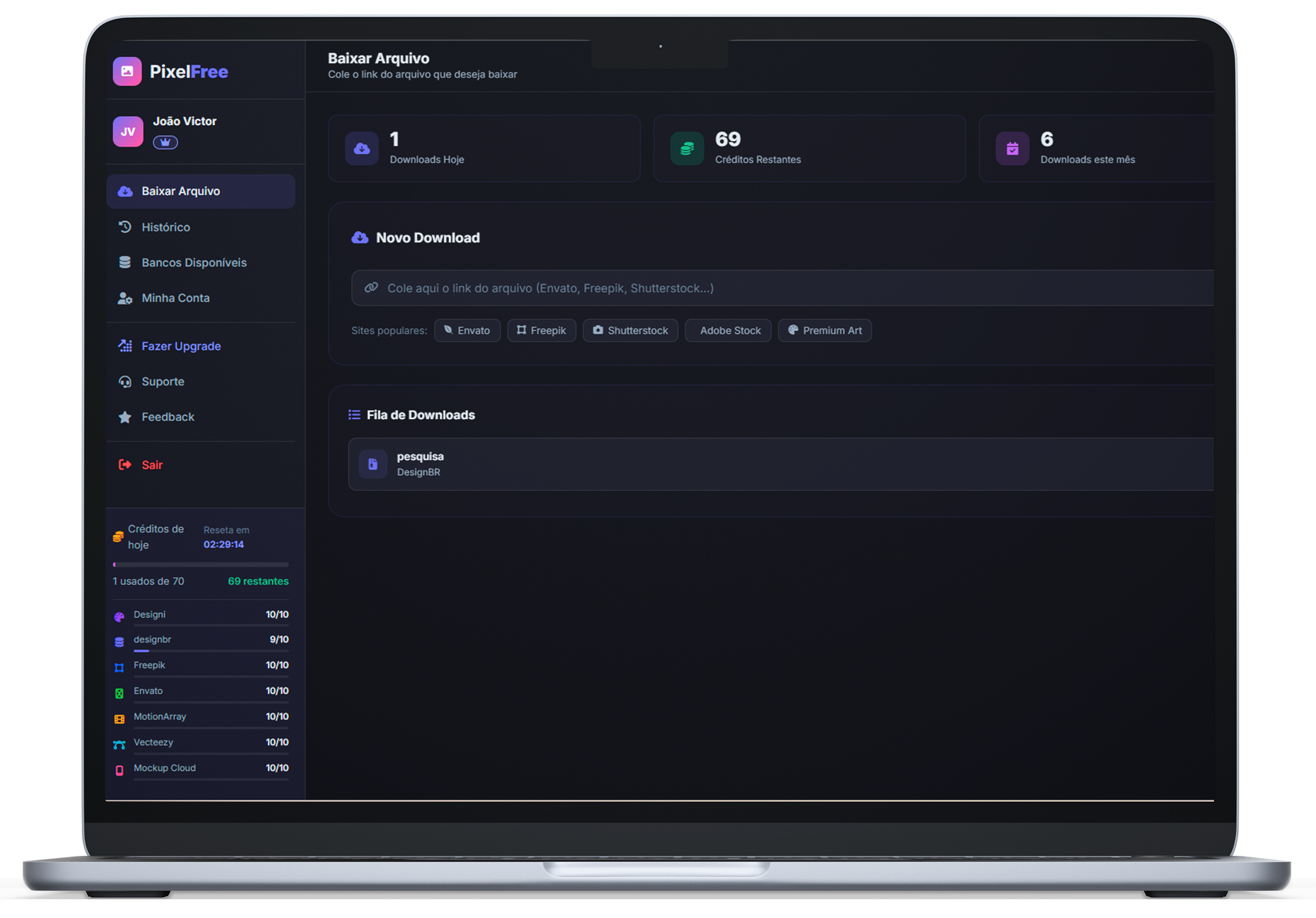 PixelFree Dashboard